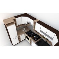 Bucatarie de Colt COSSY NEW 170-320-170, Wenge / Decor 7648